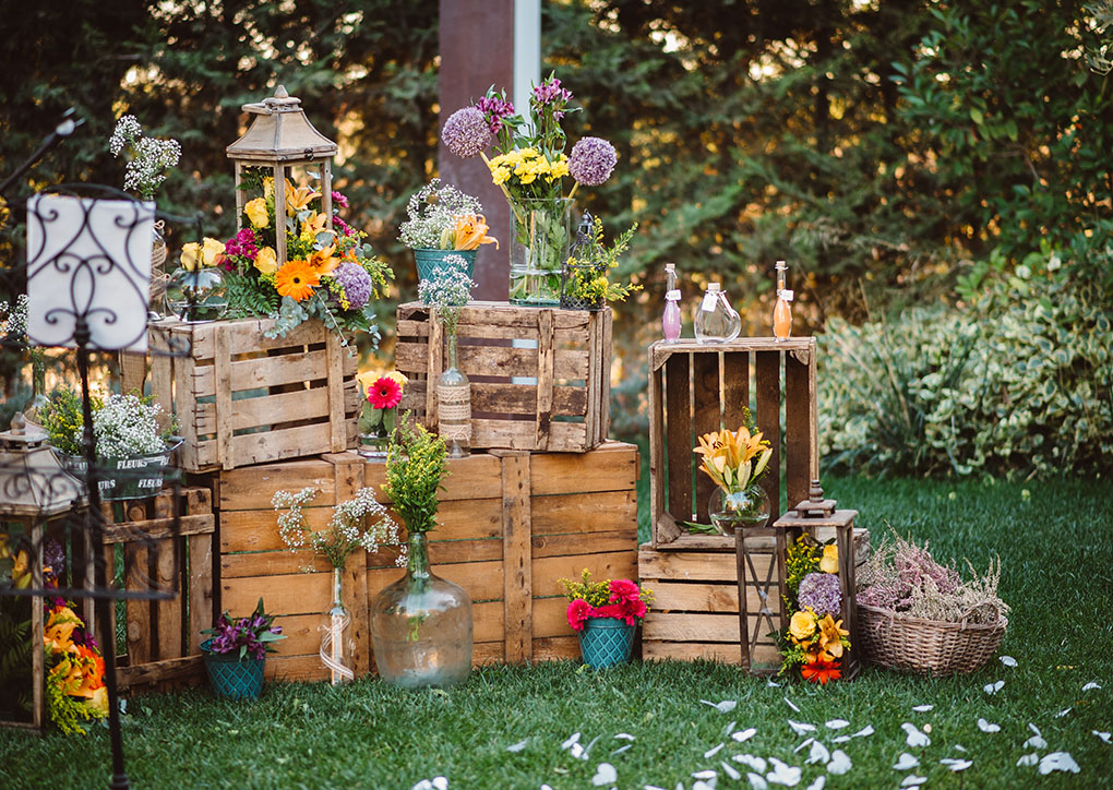 decoración en salón de boda