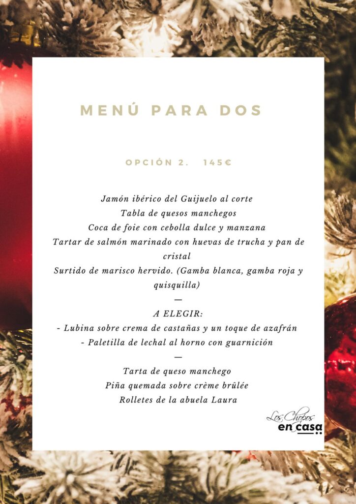 Menú para dos especial Navidad