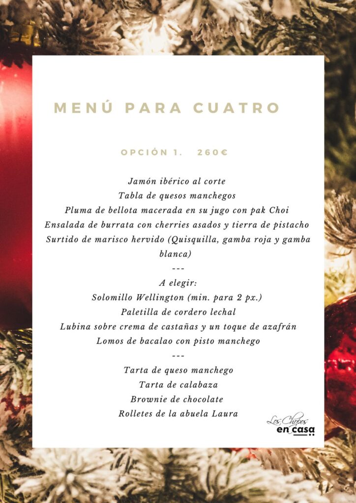 Menú para cuatro especial Navidad