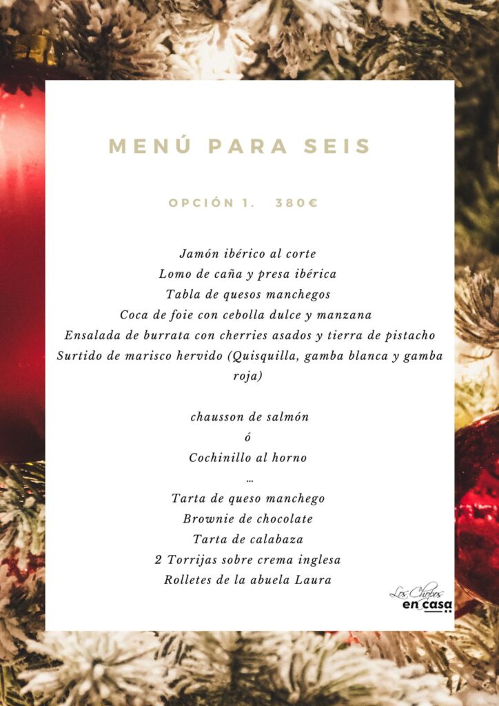 Menú para seis especial Navidad