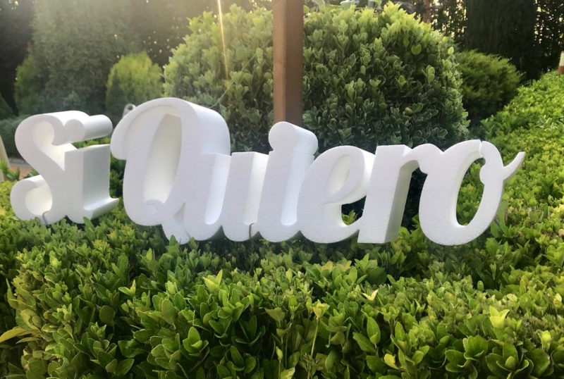 Toda la boda en un único espacio letras