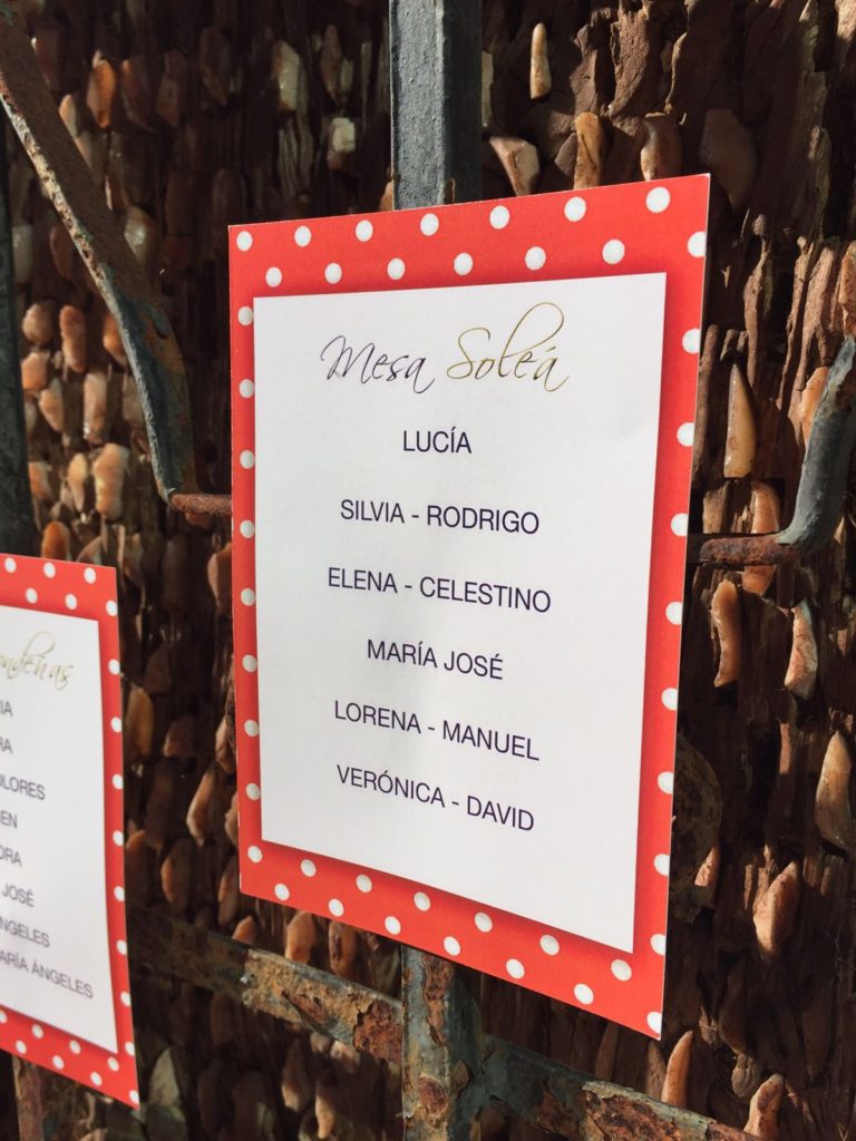 una boda andaluza seating plan