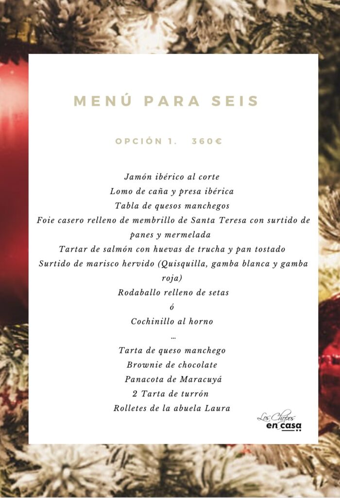 Menú de Navidad Los Chopos en casa